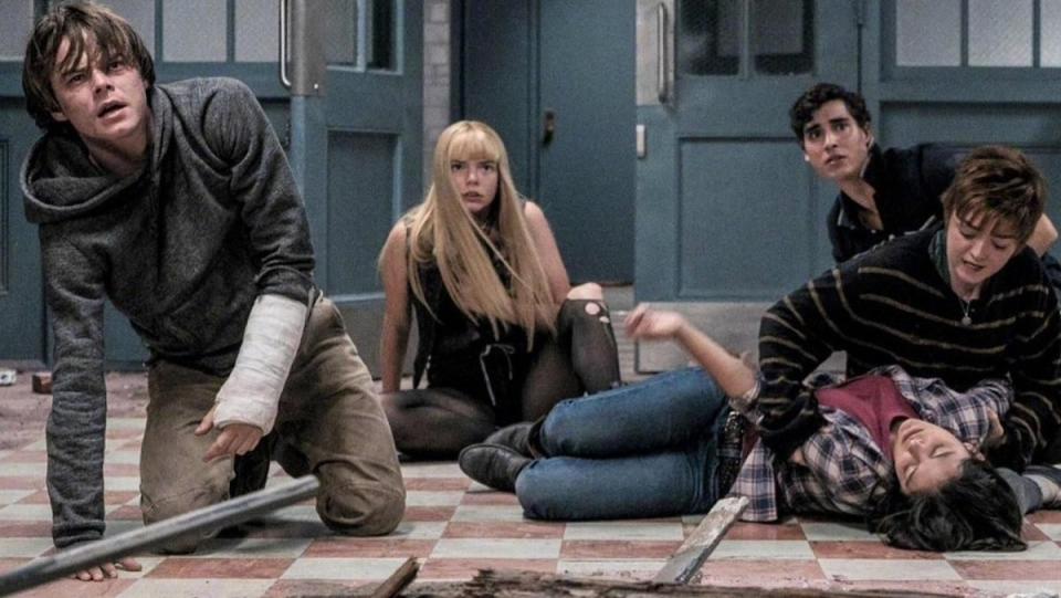 The New Mutants get up off the floor after a fight in the live-action movie.