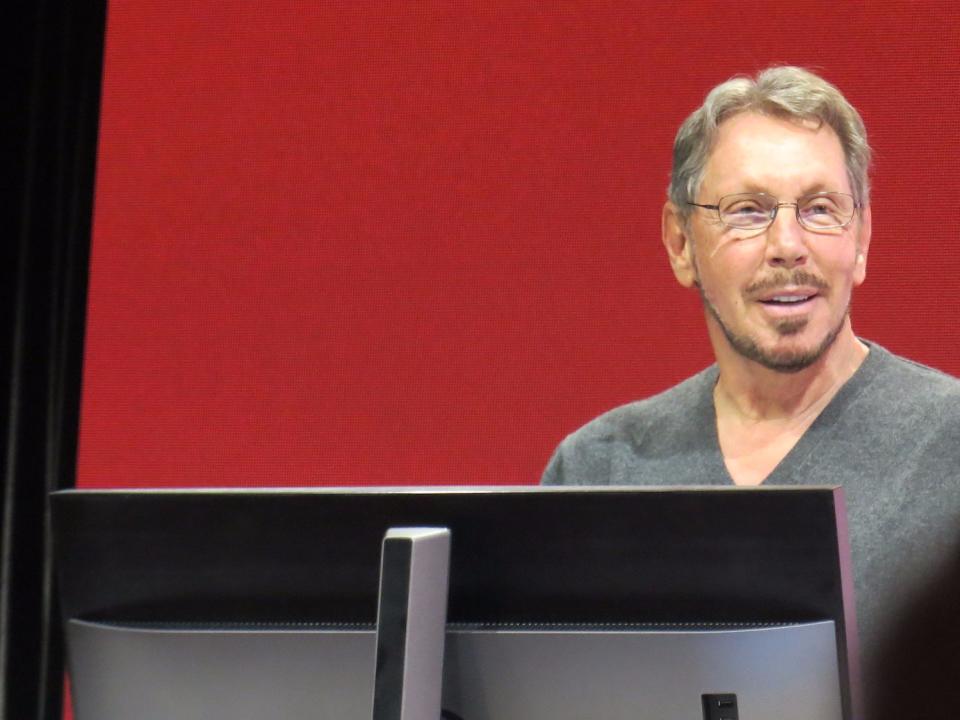 Larry Ellison smiling demo