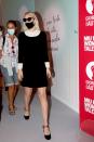 <p>Vanessa wore a black mini dress with cream lace and kitten heels to the Miu Miu Women’s Tales event.</p>