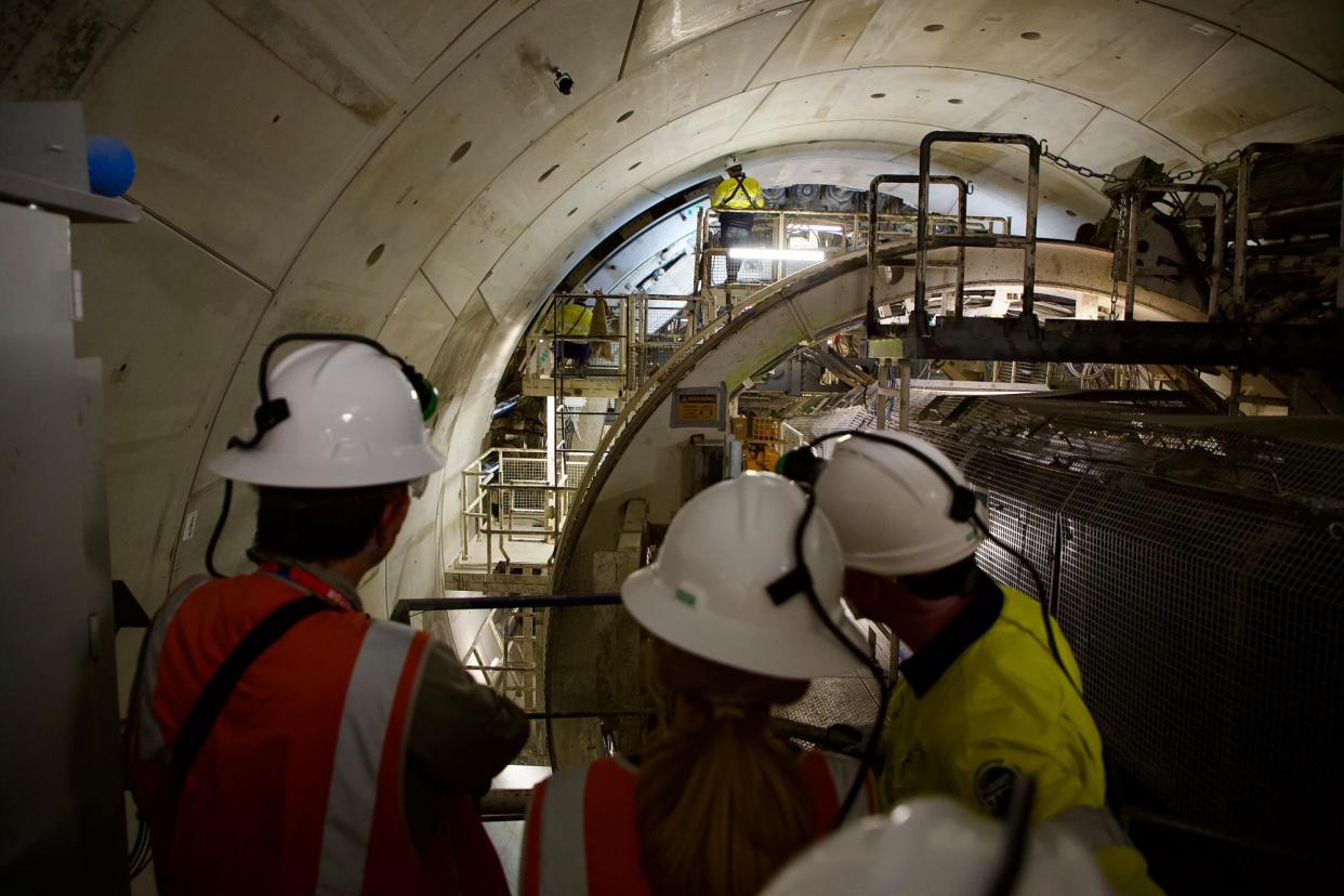 <span>The Florence boring machine is back online in a boost to worker morale on the Snowy Hydro 2.0 project.</span><span>Photograph: Snowy Hydro</span>