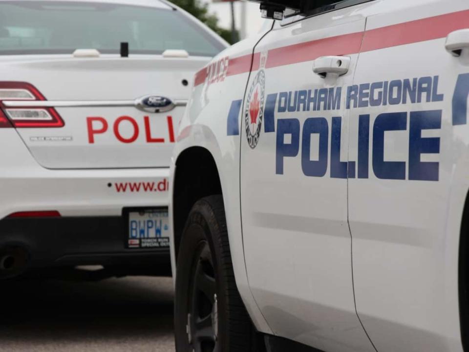 Durham Regional Police said they received a call about a shooting at a home on Denny Street, south of Bayly Street East, shortly after 2 a.m. (Durham Regional Police/Twitter - image credit)