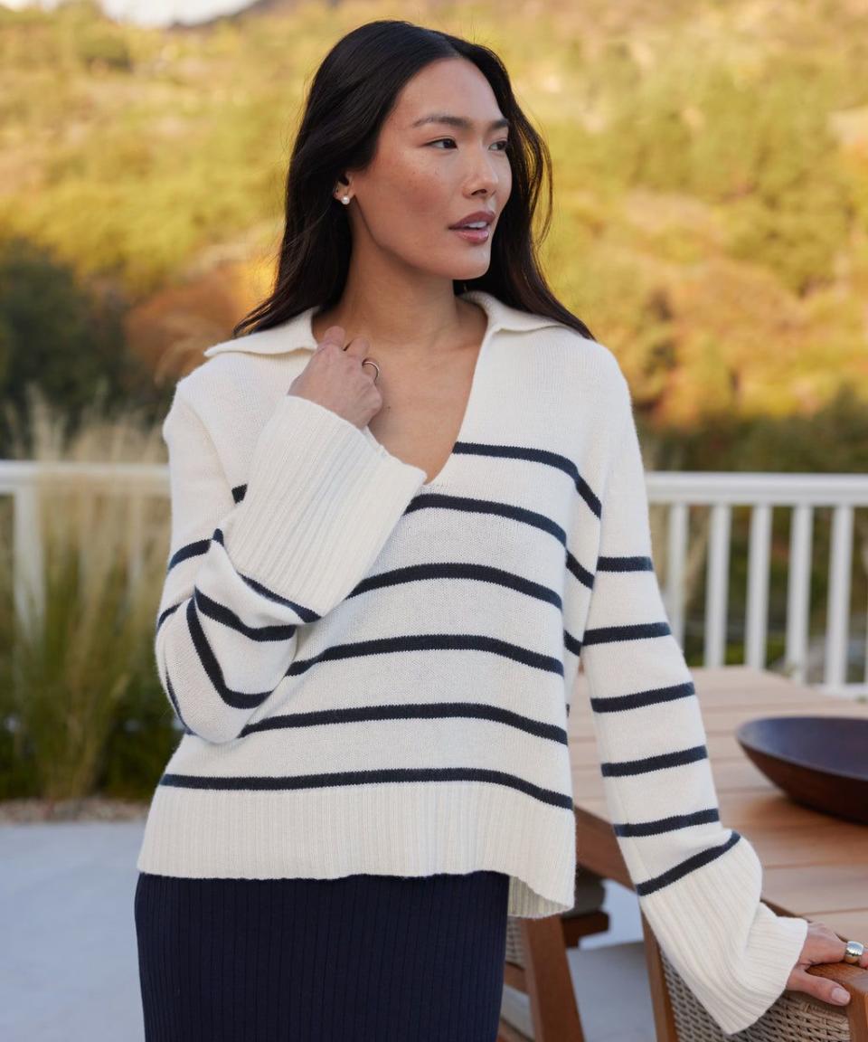 <p><a href="https://go.redirectingat.com?id=74968X1596630&url=https%3A%2F%2Fwww.jennikayne.com%2Fproducts%2Fcashmere-frances-polo-navy-stripe&sref=https%3A%2F%2Fwww.townandcountrymag.com%2Fstyle%2Ffashion-trends%2Fg60896052%2Fjenni-kayne-memorial-day-sale-2024%2F" rel="nofollow noopener" target="_blank" data-ylk="slk:Shop Now;elm:context_link;itc:0;sec:content-canvas" class="link ">Shop Now</a></p><p>Cashmere Frances Polo</p><p>jennikayne.com</p><p>$380.00</p>