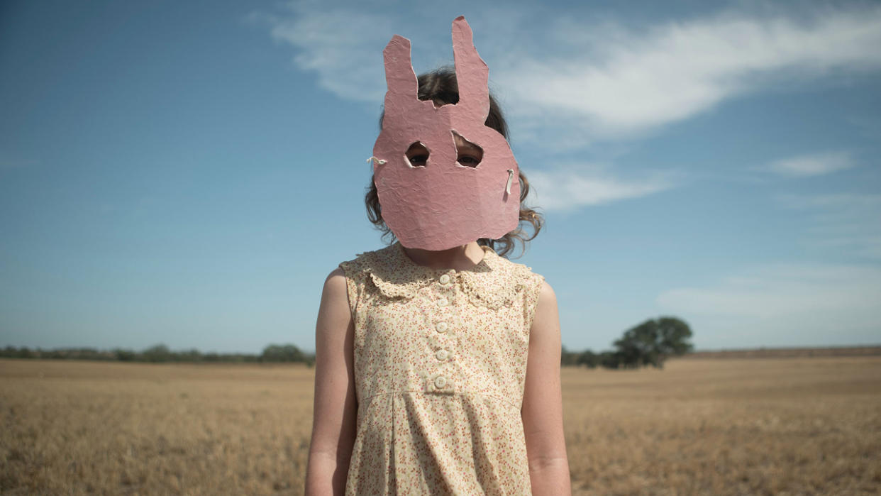  Lily LaTorre wearing a rabbit mask in Run Rabbit Run  