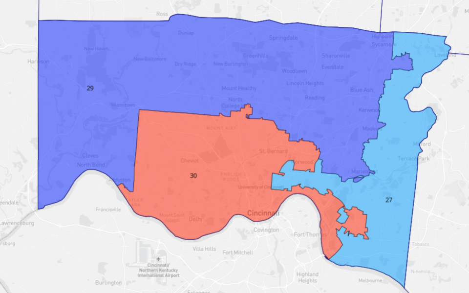 Ohio Democrats' proposal for Hamilton County Senate districts.