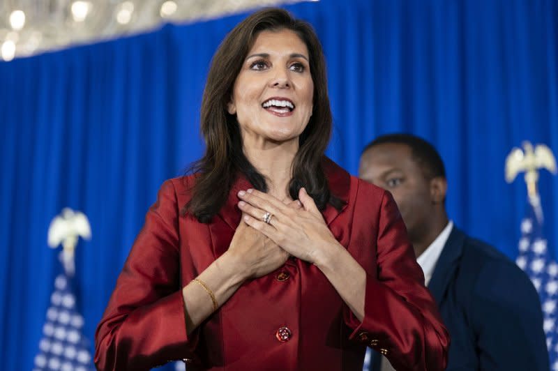 Former U.N. Ambassador Nikki Haley left the 2024 presidential race after Super Tuesday primaries, leaving her donors to look for a new candidate. Photo by Bonnie Cash/UPI