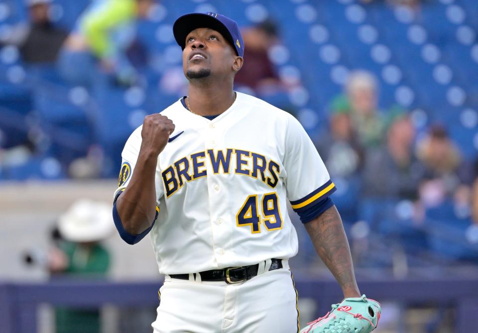 Thyago Vieira is back in the major leagues for the first time since 2019 after being recalled by the Brewers.