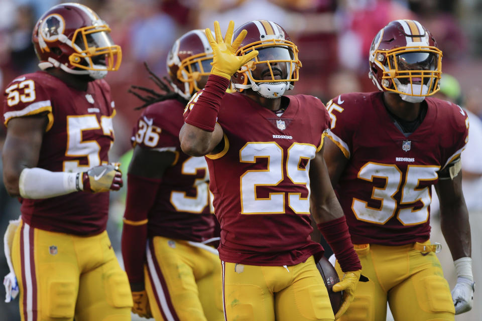 Washington Redskins cornerback Kendall Fuller's interception Sunday sealed a win. (AP)