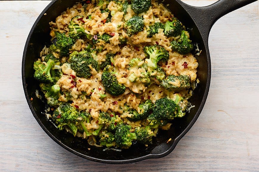 Broccoli Cheddar Brown Rice Skillet from SELFstarter