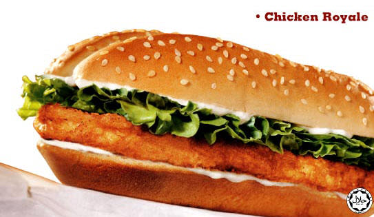1. The answer is: <br> b) Burger King Chicken Royale <br>