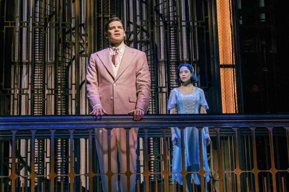 <em>Jeremy Jordan (L) as Jay Gatsby and Eva Noblezada (R) as Daisy Buchanan in "The Great Gatsby" on Broadway.</em><p>Photo: Matthew Murphy and Evan Zimmerman/Courtesy of The Great Gatsby</p>