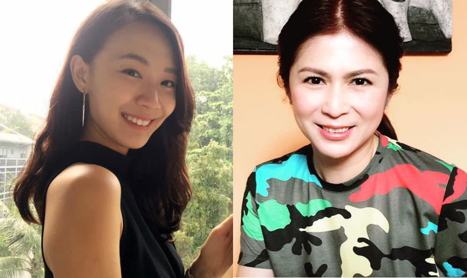 Julie Tan (left) has been pulled into a dispute between actresses Pan Lingling (right) and Hong Huifang. (PHOTOS: Julie Tan/Instagram, Pan Lingling/Facebook)