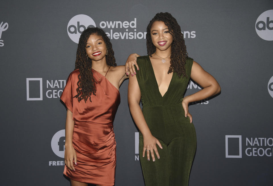 Halle Bailey, left, and Chloe Bailey attend the Walt Disney Television 2019 upfront at Tavern on The Green on Tuesday, May 14, 2019, in New York. (Photo by Evan Agostini/Invision/AP)