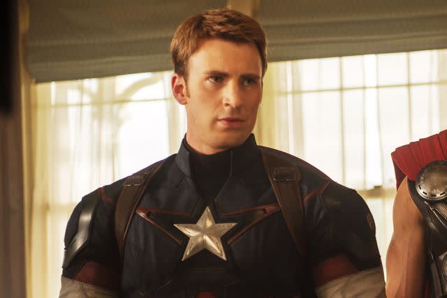 <p>Everett Collection</p> Chris Evans in 'Avengers: Age of Ultron'