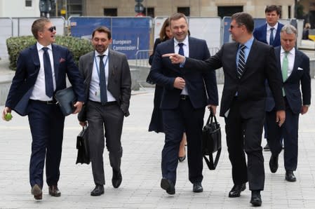 Representatives of Russia, Ukraine and the European Union meet for the gas talks, at the EU Commission headquarters in Brussels