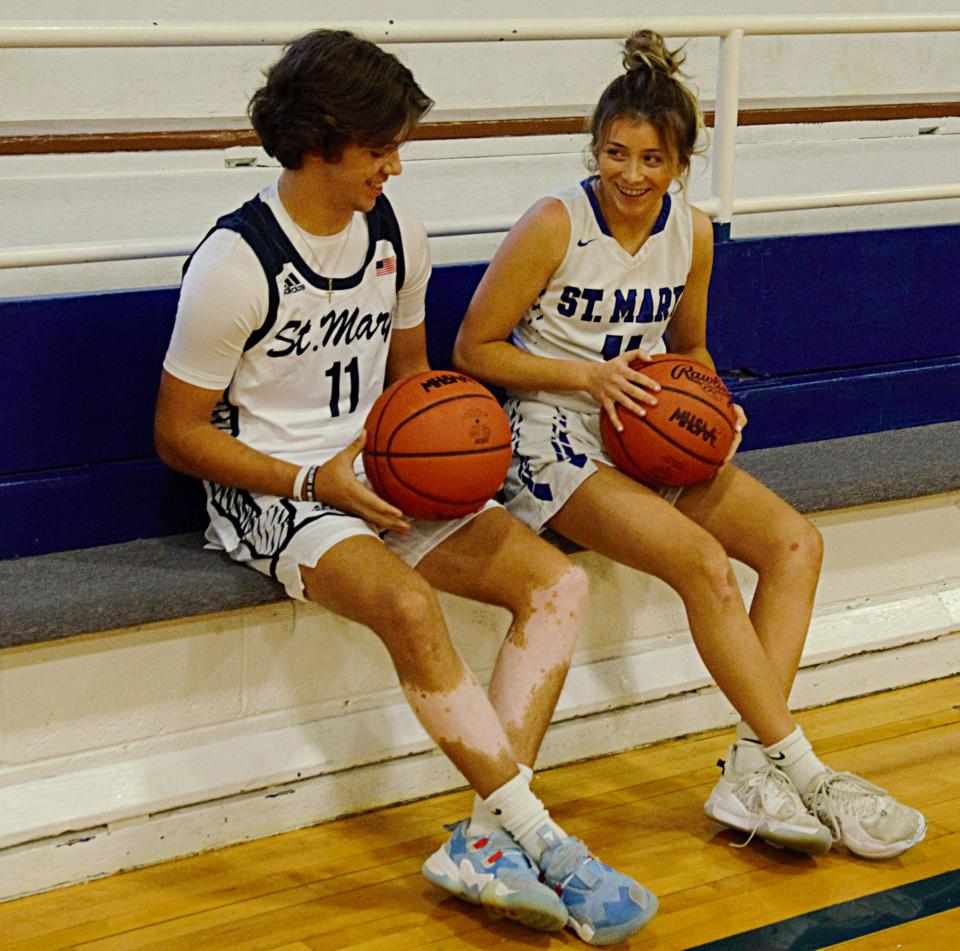 Gavin Bebble (left) and Macey Bebble (right) are cousins and pivotal parts of multiple teams for Gaylord St. Mary's.