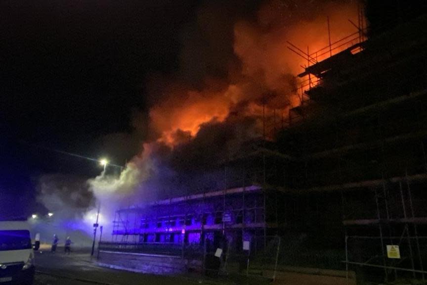 The Wesley on fire. (Photo: Mail)