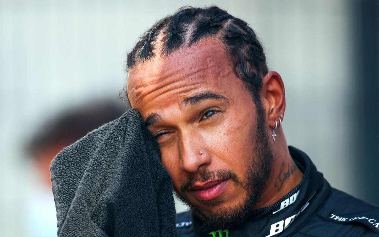 Second placed British Formula One driver Lewis Hamilton of Mercedes-AMG Petronas reacts after the 70th Anniversary Formula One Grand Prix of Great Britain at the Silverstone Circuit - Mercedes in race against time to solve tyre issues ahead of Spanish Grand Prix - SHUTTERSTOCK