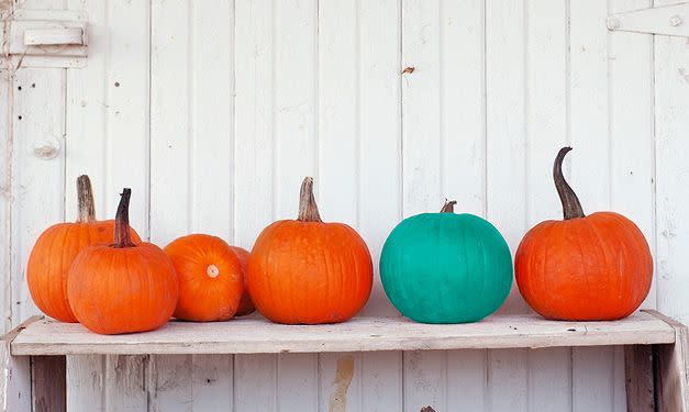 <p>In order to make Halloween safer for kids with food allergies, the Food Allergy Research and Education (FARE) group launched the <a href="http://www.womansday.com/home/decorating/a52242/teal-pumpkin-project/" rel="nofollow noopener" target="_blank" data-ylk="slk:Teal Pumpkin Project;elm:context_link;itc:0;sec:content-canvas" class="link ">Teal Pumpkin Project</a>, which encourages families to notify trick-or-treaters that they have non-food treats at their home by displaying teal pumpkin on their porch. </p>