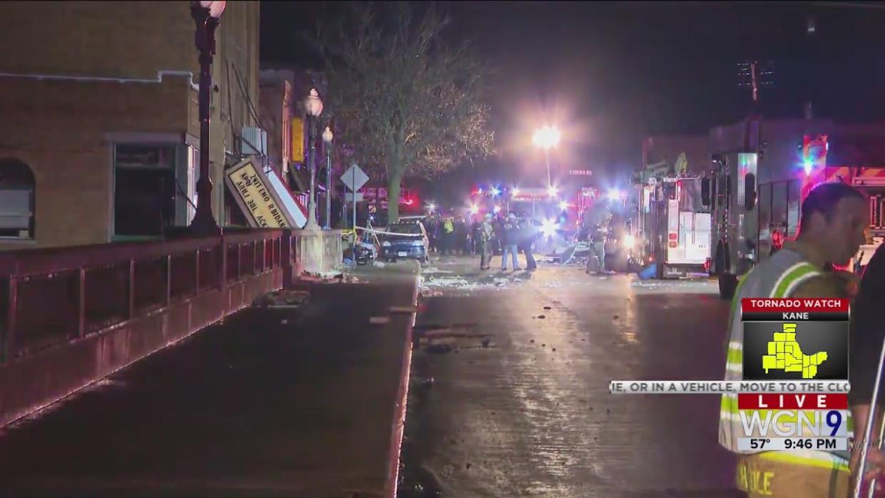  A screengrab from a WGN News report showing a damaged venue 