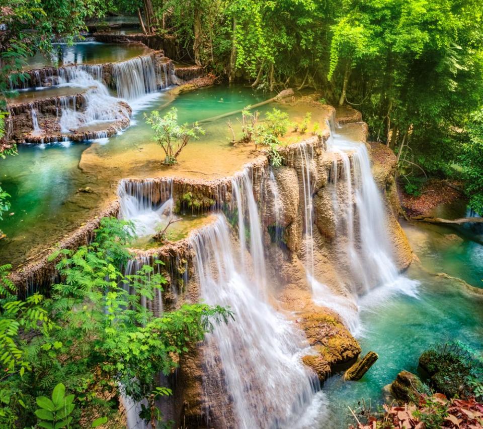 Erawan waterfall in Kanchanaburi, Central Thailand