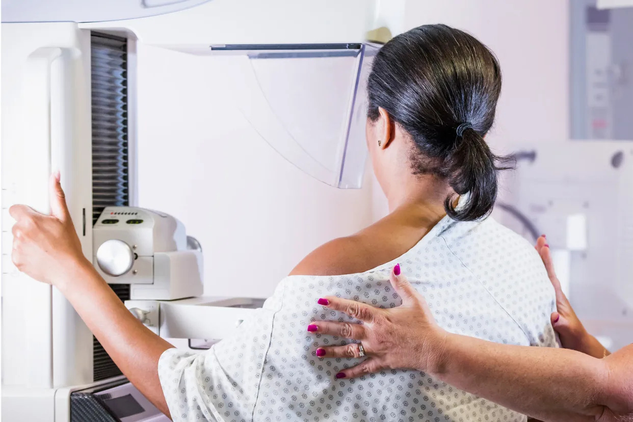 African-American woman getting a mammogram (kali9 / Getty Images)