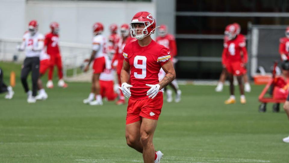 Rees-Zammit during off-season workouts for the Kansas City Chiefs in May 