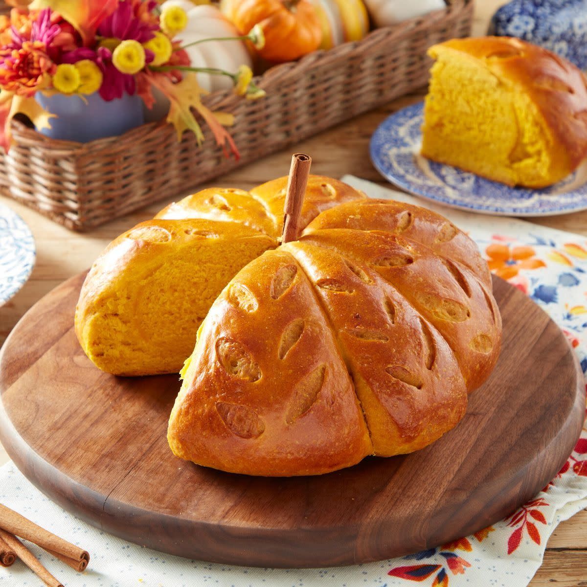 pumpkin shaped challah fall recipe