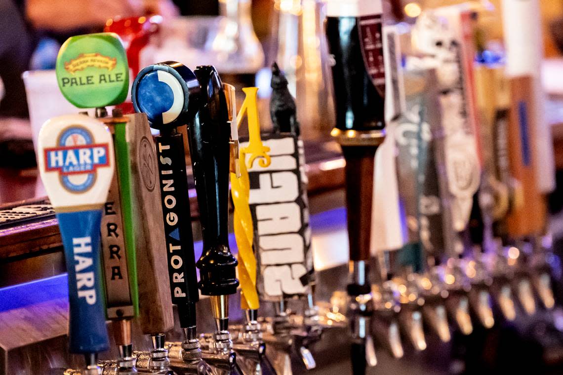 Draft beer taps at Publick House.