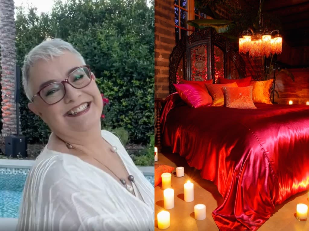 Melanie Rose, host of Netflix's How to Build a Sex Room, shared on Instagram that Pinterest had removed, and refused to reinstate, her board about the series. (Photos: @melanieruthrose Instagram/Getty)