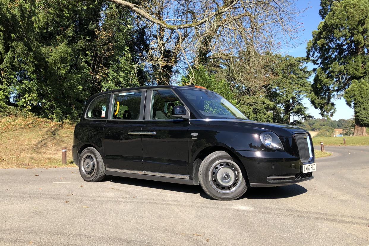 The new TX e-City London black cab has an electric battery and a sunroof. Photo: Alanna Petroff
