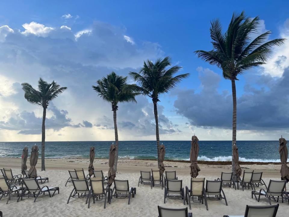 Ocean views along the beach near Cancun, Mexico.