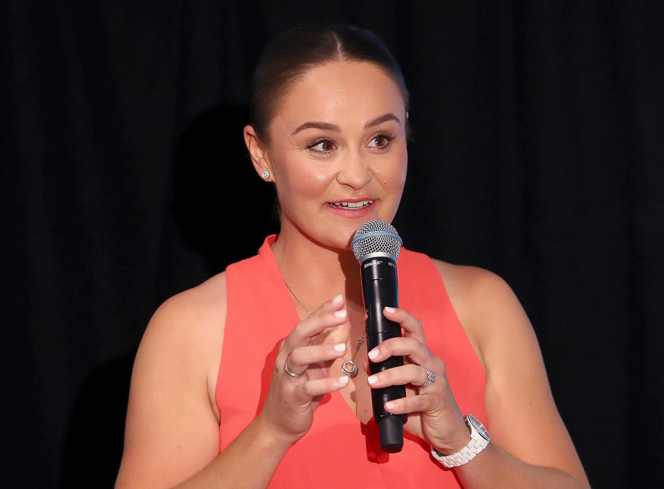 Ash Barty, pictured here during the Sport Australia Hall of Fame celebration.