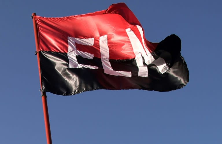 Una bandera del Ejército de Liberación Nacional (ELN), fotografiada en la región colombiana de Catatumbo, el 18 de agosto de 2022 (Raúl Arboleda)