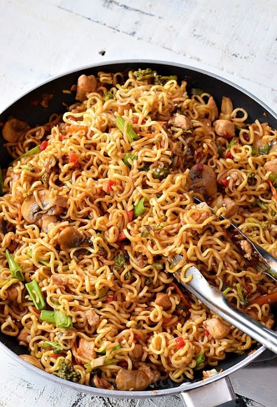 <p>Savory Bites Recipes</p><p>Fix an easy, quick and delicious dinner with this 30-minute chicken ramen noodles recipe, that your kids will love.</p><p><strong>Get the recipe: <a href="https://www.savorybitesrecipes.com/2020/03/chicken-ramen-noodles.html" rel="nofollow noopener" target="_blank" data-ylk="slk:Chicken Ramen;elm:context_link;itc:0;sec:content-canvas" class="link rapid-noclick-resp">Chicken Ramen</a></strong></p>