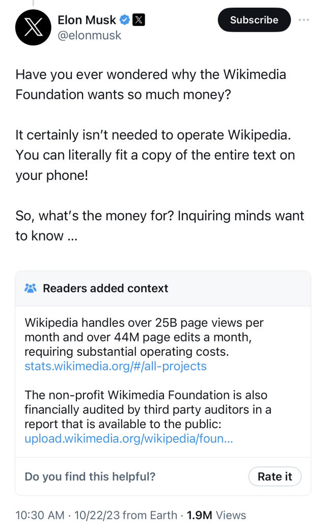 Elon Musk Says He'll Give Wikipedia $1 Billion if They Change Their Name to  D*ckipedia