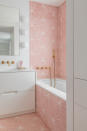 <p> Bathroom tiles have an important role to play in the room&apos;s design &#x2013; and not just because they provide a practical solution to keeping walls and floors protected from soap and splashes.&#xA0; </p> <p> &apos;Here top to toe tiling always adds instant &apos;wow&apos; and the perfect&#xA0;sorbet pink gives character and depth, but it is also important to counter an intense use of color with flashes of freshness so the white elements balance it out, resulting in a softer, happy and endlessly practical space,&apos; says Samantha Todhunter, founder of Samantha Todhunter Design.&#xA0; </p>