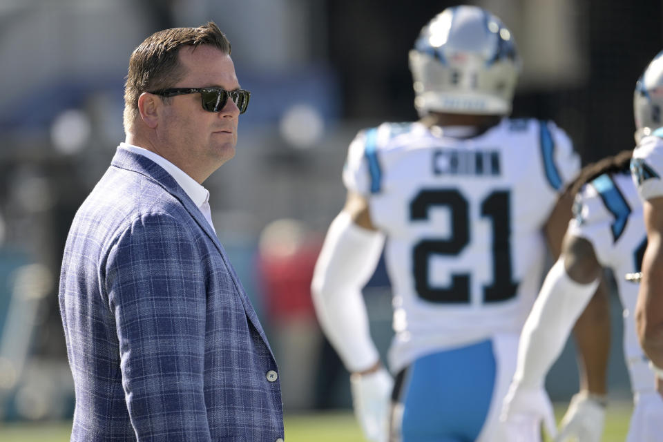 Carolina Panthers general manager Scott Fitterer was fired after a 2-15 season. (AP Photo/Phelan M. Ebenhack)