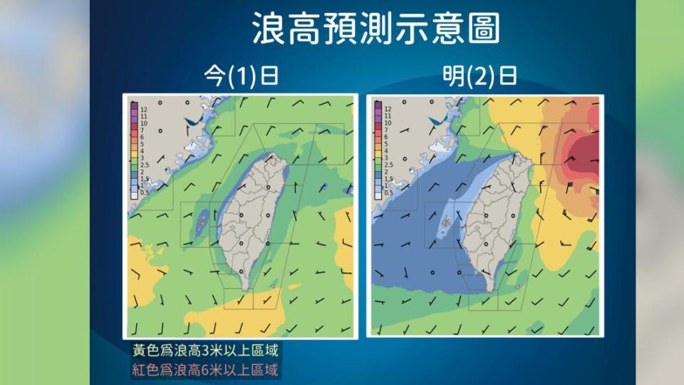 浪高示意圖。（圖／氣象局）