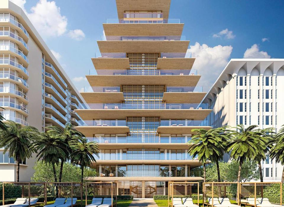 An architectural rendering of the Arte Surfside at 8955 Collins Avenue.