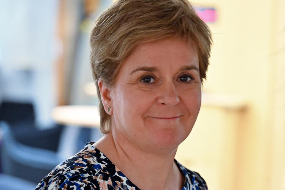 EDINBURGH, SCOTLAND - JUNE 27: Former First Minister Nicola Sturgeon walks in the lobby of the Scottish Parliament, on June 27, 2023 in Edinburgh, Scotland. (Photo by Ken Jack/Getty Images)