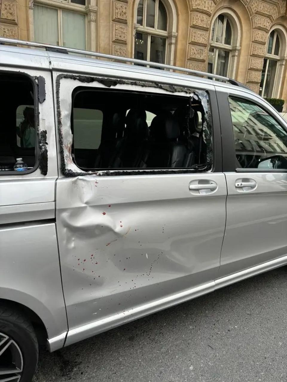 A terrified taxi driver described the moment a bloody Household Cavalry horse smashed into the side of his Mercedes van as his passenger sat inside (LBC News)