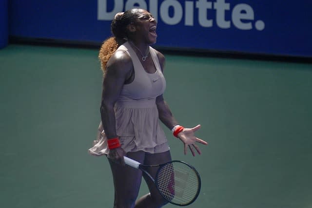 Serena Williams screams during a compelling clash with Maria Sakkari