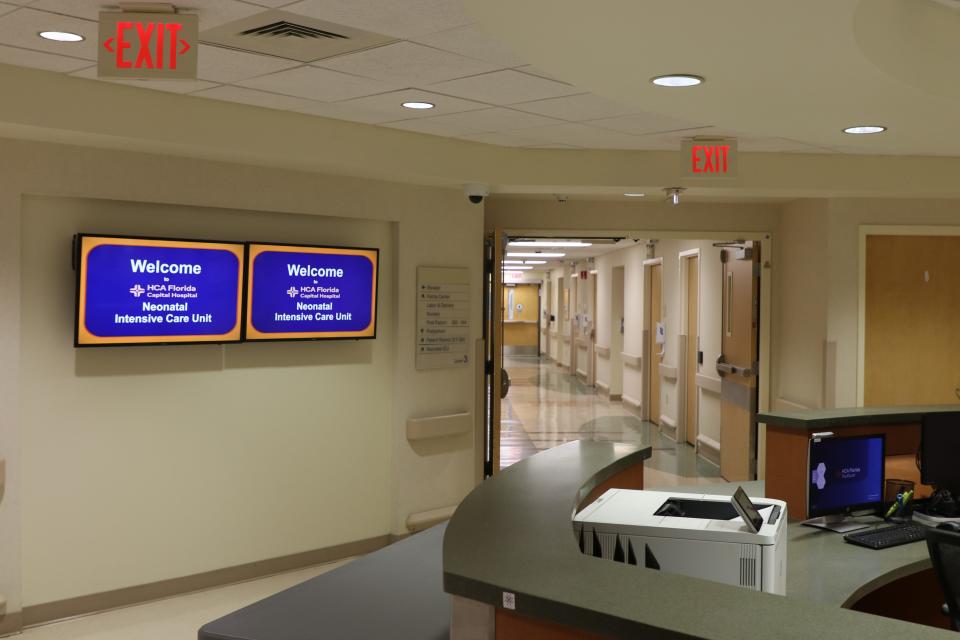The hallway leading down to HCA Florida Capital Hospital's new neonatal intensive care unit April 27, 2022.