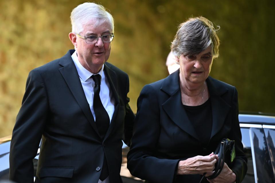 Mark Drakeford, First Minister of Wales and his wife, Clare Drakeford attend a Service of Prayer and Reflection for the Life of The Queen at Llandaff Cathedral (Getty Images)