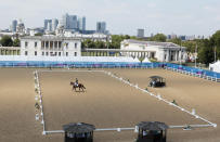 William Faudree represents the U.S. during the dressage round of the Equestrian Eventing at Greenwich Park, in south London July 4, 2011. REUTERS/Olivia Harris