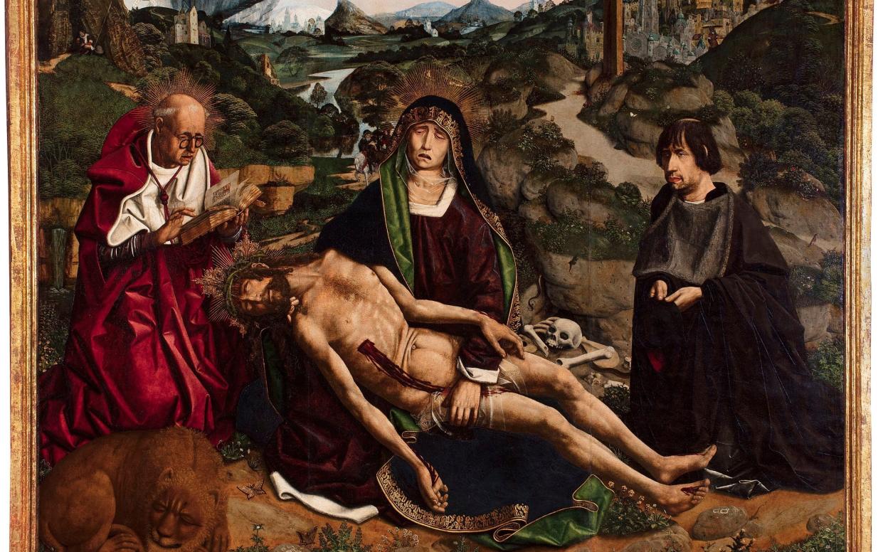 Desplà Pietà, Bartolomé Bermejo, 1490 (detail) - Â© Catedral de Barcelona (fotÃ³grafo: Guillem F-H)