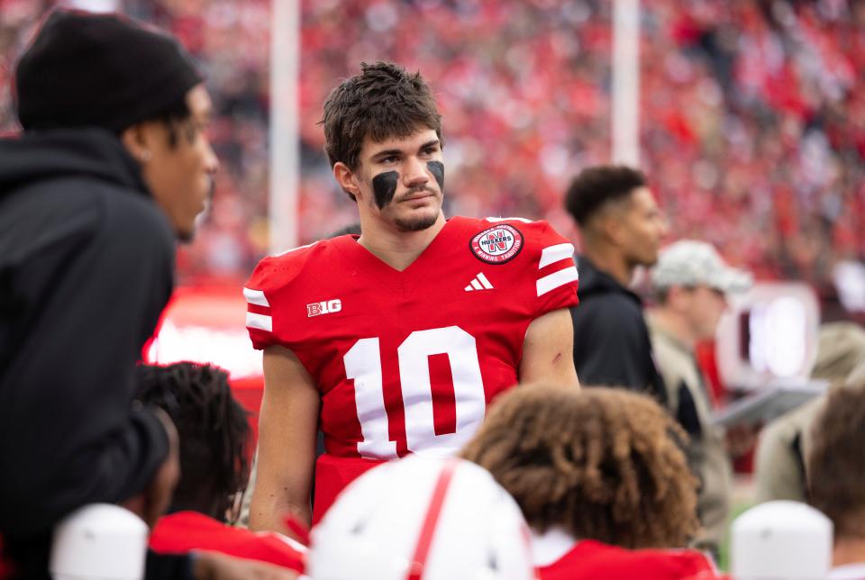 Nebraska starting quarterback Heinrich Haarberg is questionable for Saturday with an ankle sprain.