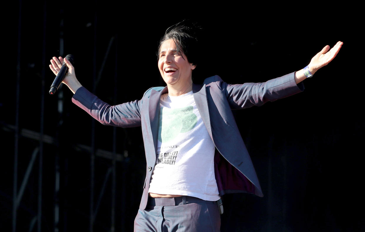 Sharleen Spiteri, with her band Texas, performs on the main stage during the TRNSMT Festival on Glasgow Green in Glasgow.