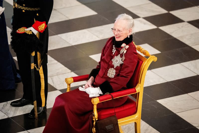 FILE PHOTO: Denmark's Queen Margrethe, Crown Prince Frederik and Crown Princess Mary receive the diplomatic corps in Copenhagen