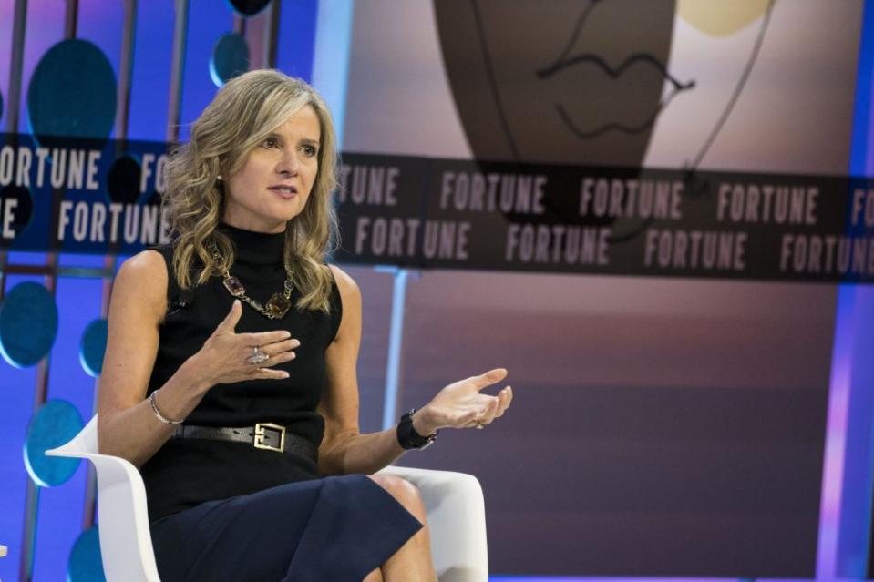 Michelle Gass, chief executive officer of Kohl's Corp., speaks during the Fortune's Most Powerful Women Summit in Washington, D.C., U.S., on Wednesday, Oct. 23, 2019. Fortune's annual summit includes prominent women leaders in business, philanthropy, government, education, and the arts. Photographer: Sarah Silbiger/Bloomberg via Getty Images